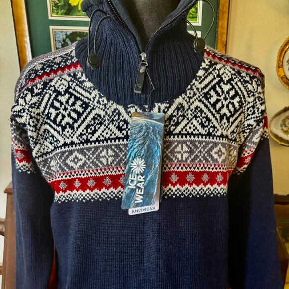 ICEWEAR NEWLined 100% Worsted Icelandic Wool Bergen Nordic Sweater, Med. RT $293 - Picture 1 of 10